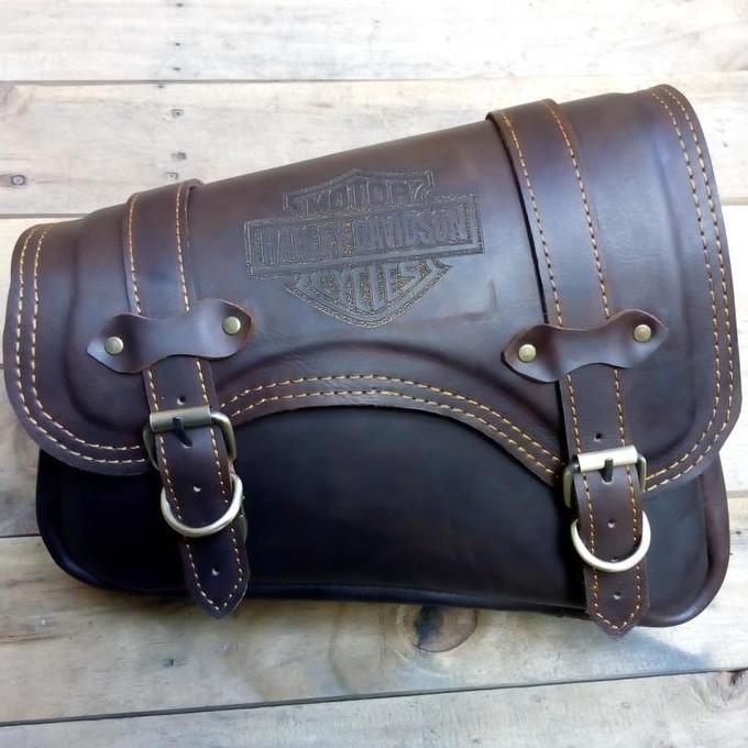 side bag leather sportster,tas motor kulit sportster