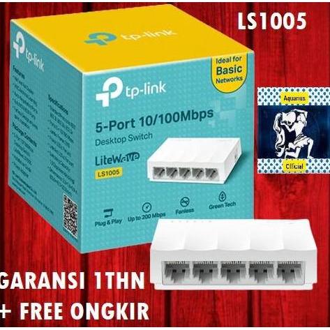 Wkprojec- Switch Hub Tp Link 5 Port Ls1005 10/100Mbps Desktop Switch Hub (Pembagi Jaringan Kabel Lan
