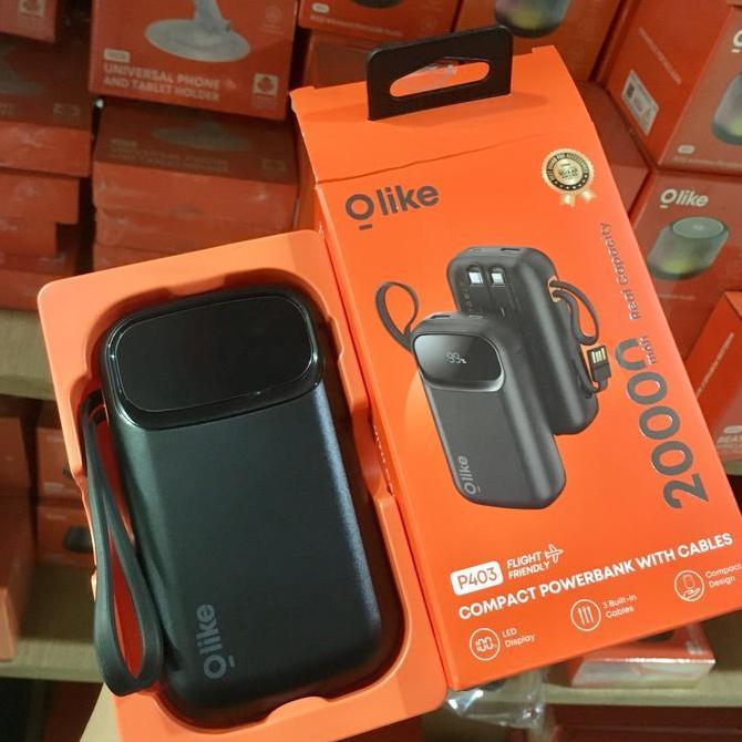 OLIKE P403 COMPACT POWERBANK 20000mAh Real Capacity With Cables