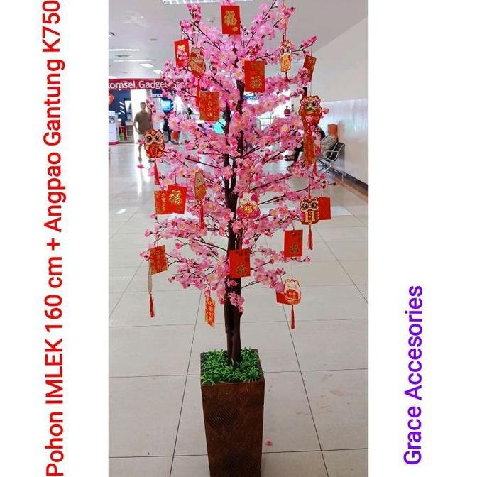 Pohon imlek meihua angpao mehwa besar 160 cm hiasan gantungan angpao ALU