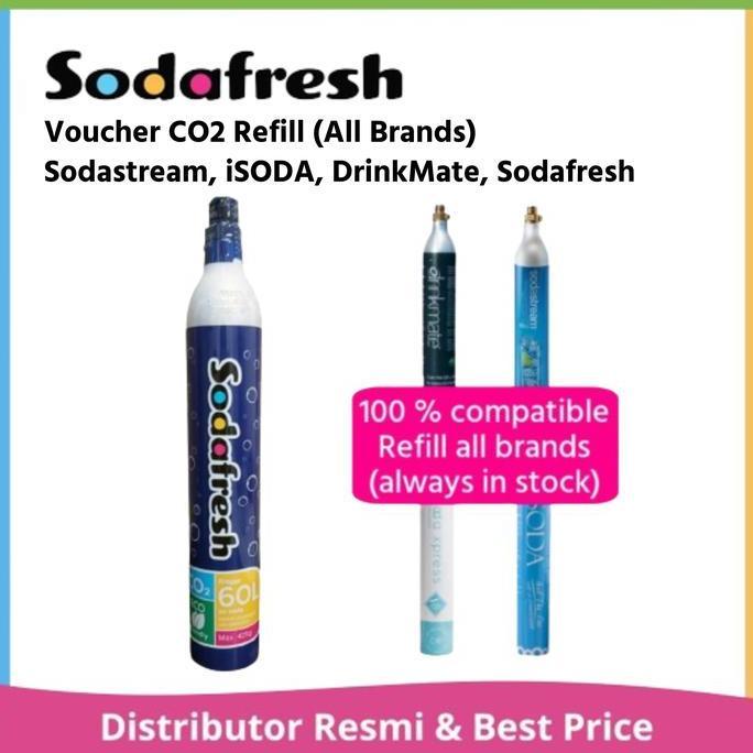 SodaStream, Ace, Drinkmate, iSoda, Sodafresh CO2 Refill Voucher