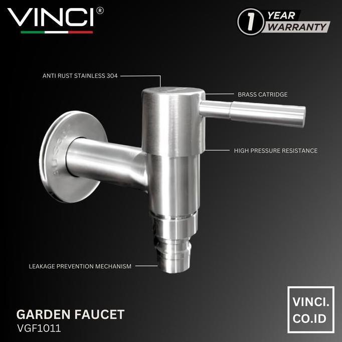 VINCI Keran Air Taman Selang Engkol Mesin Cuci Kran Tembok Stainless