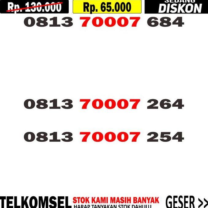 Nomor Cantik Simpati 7000 - Kartu Perdana Simpati Cantik - No Cantik