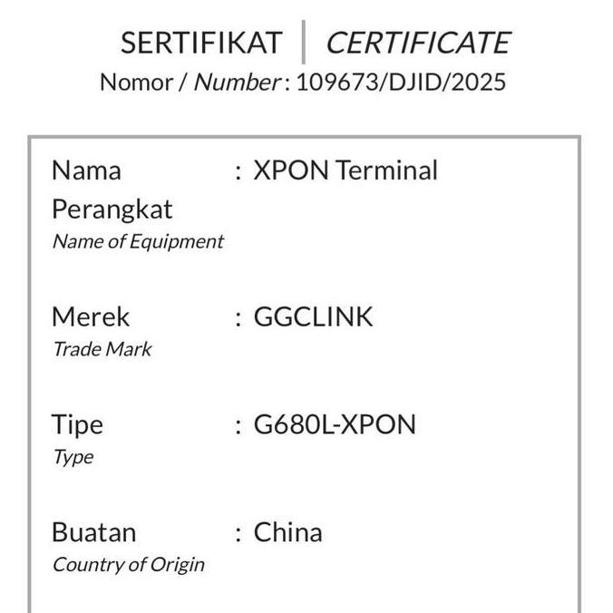 Wkprojec- Ont Xpon Dualband Ggclink G680L New , Xpon Gpon Epon Onu Dualband
