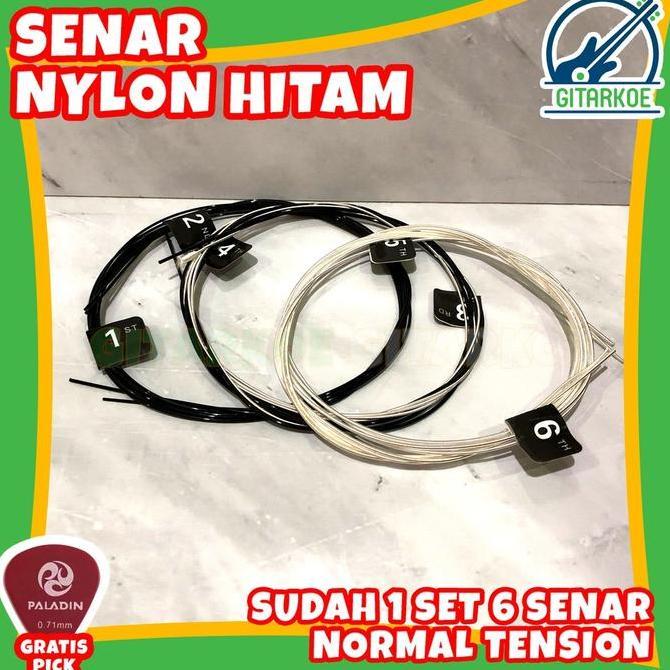 Altwill- Senar Gitar Nylon Classic Nilon Hitam Klasik 1 Set Ej49 Normal Tension