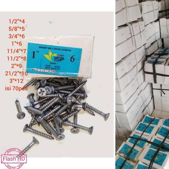 Lansungkirim- Sekrup Kayu Isp / Wood Screw / Sekrup / Sekrup Kayu