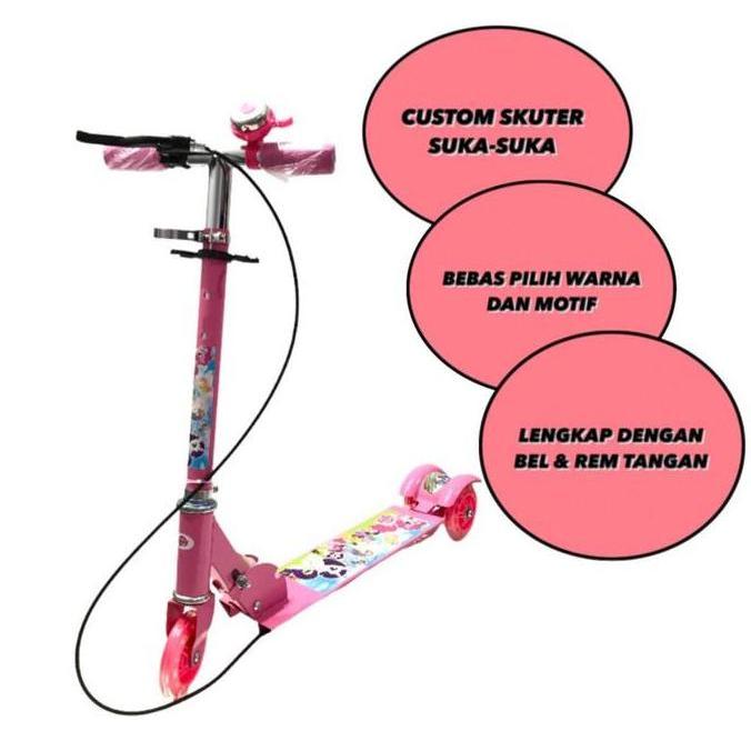 Wxyg- Skuter Otoped Karakter Anak 3 Ban Roda Menyala