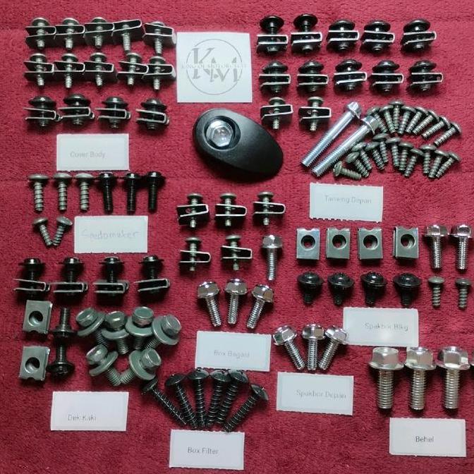 Promo COD Baut Body Lengkap Honda Scoopy Karbu / Baud Body fullset Honda Matic Scoopy karbu 2010-201