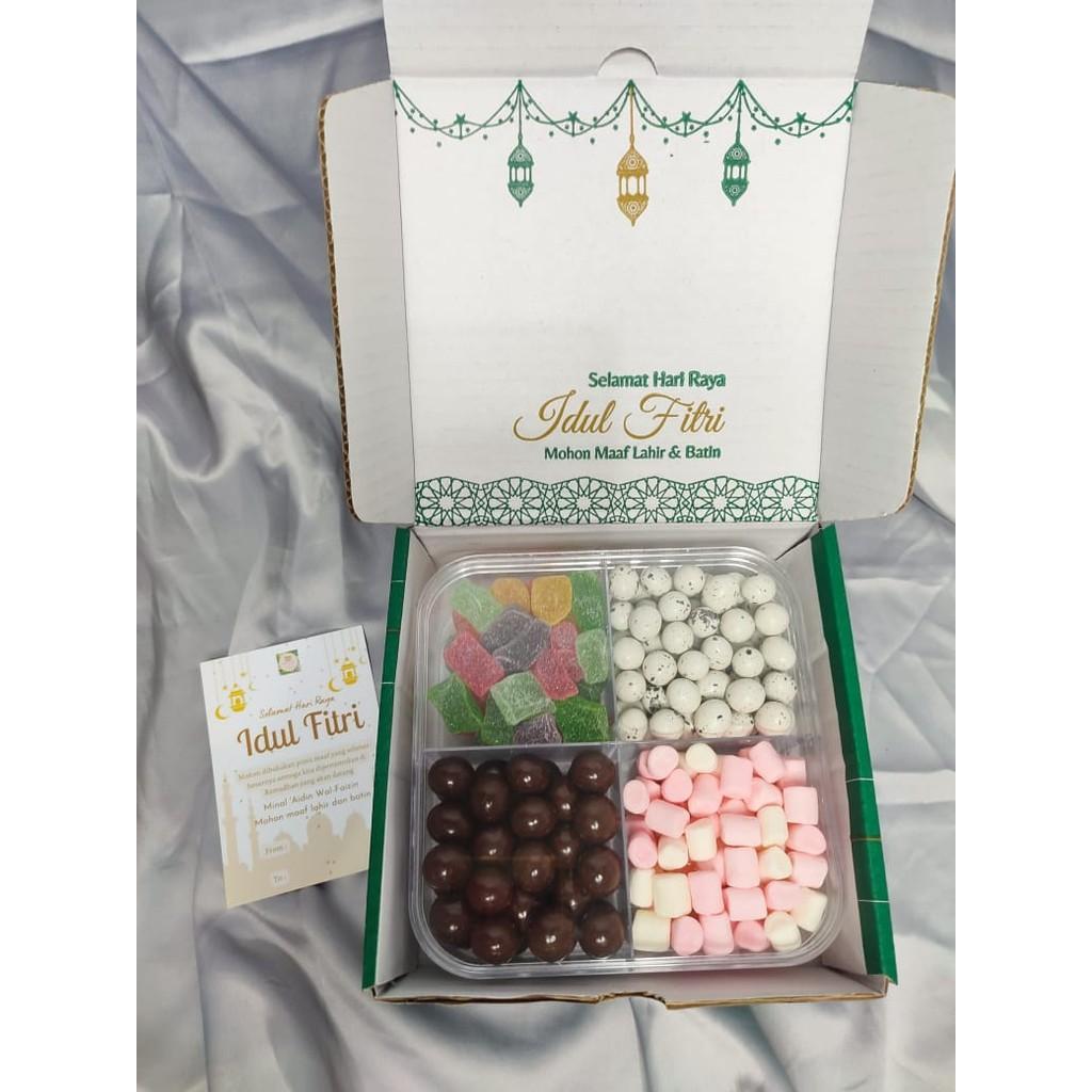 Parsel Coklat Delfi / Paket Cokelat Lebaran / Coklat Toples Tray Bunga / Hampers Coklat Idul Fitri /