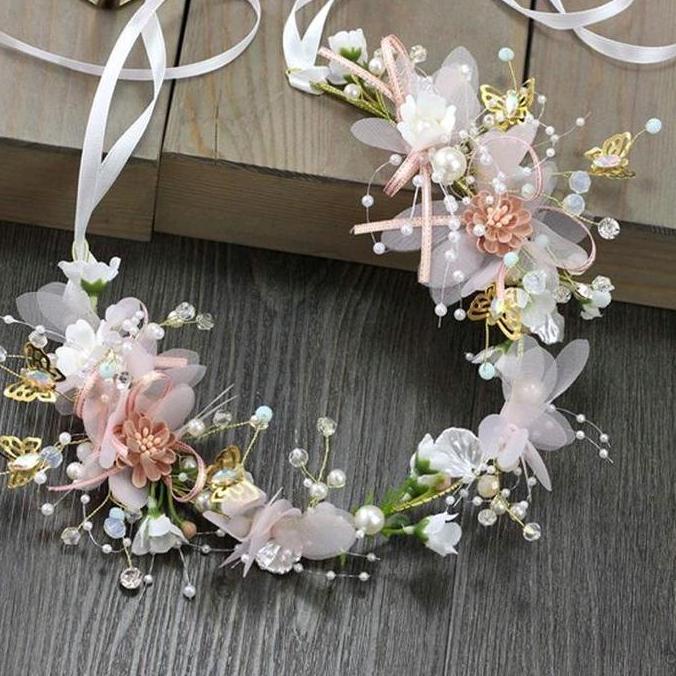 Bagus- Headpiece Faye -  Mahkota Bunga Mutiara - Headpiece Hiasan Hijab / Kepala Elegan Aksesoris