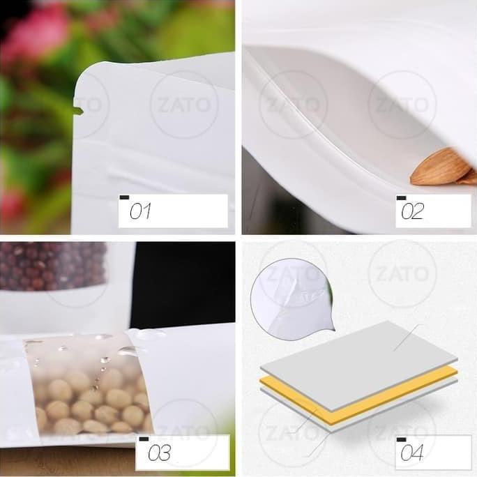 10x15 Kraft Paper bag WHITE standing pouch ZATOPACK - kemasan