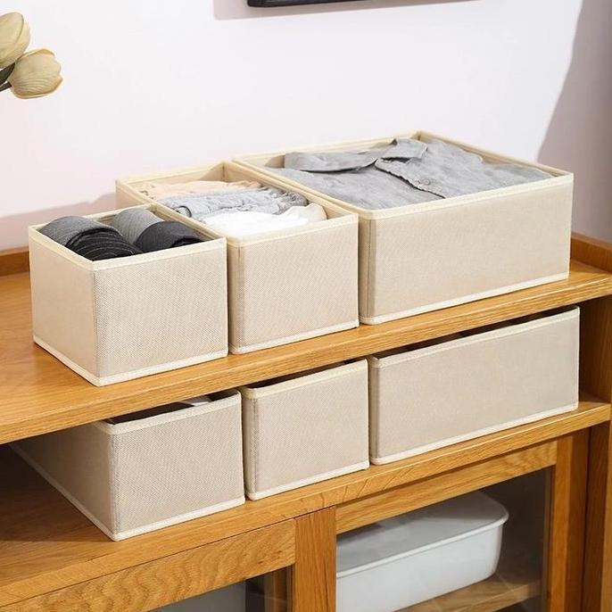6PCS Kotak Penyimpanan Serba Guna/ Storage Box Underwear/ Solusi Lemari Berantakan/ Kotak Bagi-bagi 