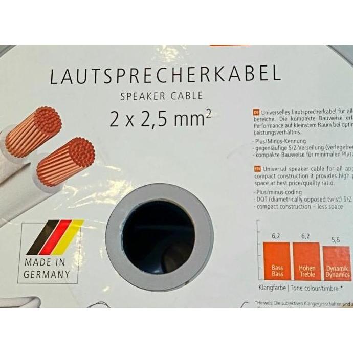 Promo Inakustik STAR 2x2.5mm AWG14 Speaker Kable Putih Made In Germany (1m) Diskon