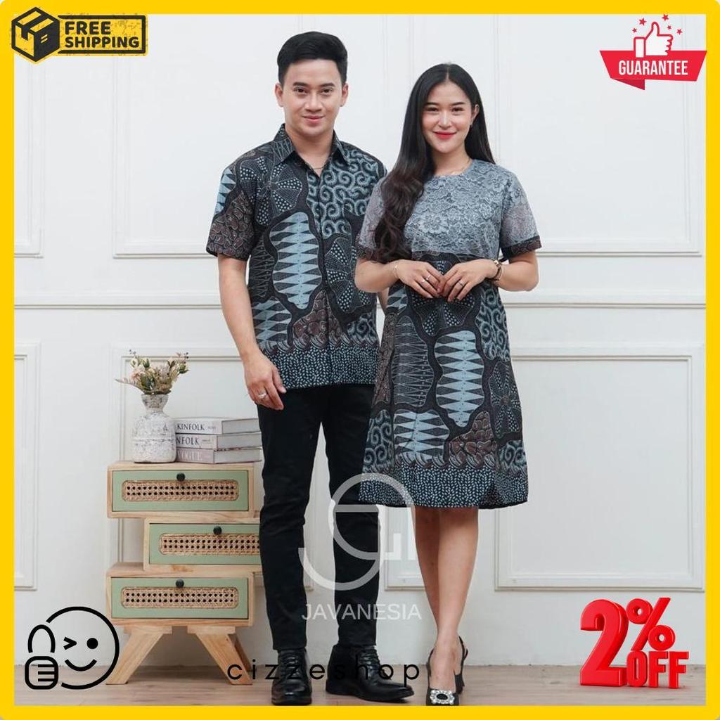 Outfit Couple Baju Batik Lengan Pendek Dress Brokat Kemeja Pria Baju Kantor Baju Cewek M LXL XXL Dis