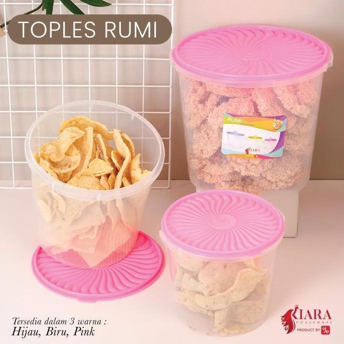 Toples Bulat Plastik 5L Kedap Udara Food Container Tempat Kerupuk