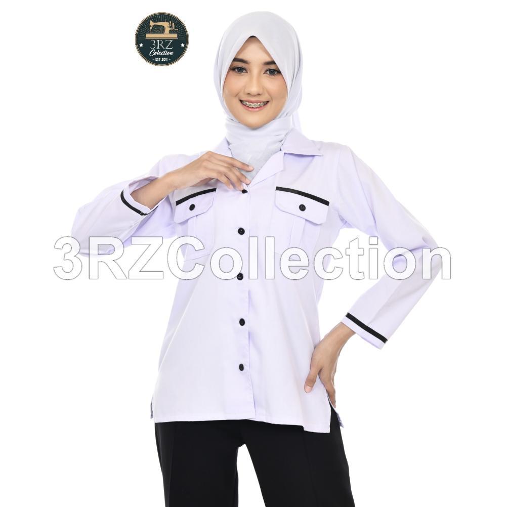 OOTD Kemeja Putih PNS Wanita Baju Dinas Putih List Hitam Pns Wanita Baju Dinas Putih Baju Seragam ke