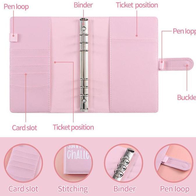 OCARA BINDER POLOS 6 Ring Binder Keuangan BINDER Aesthetic 3 WARNA A6