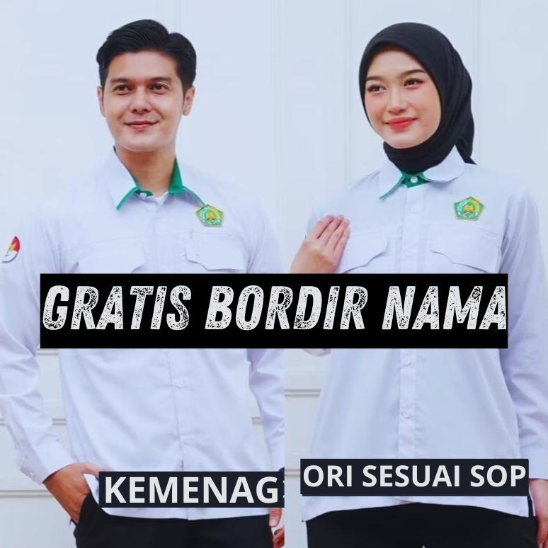 OOTD Baju PDH KEMENAG PUTIH Lengan PANJANG / Baju Putih pppk / Seragam putih asn dan pns pria dan wa