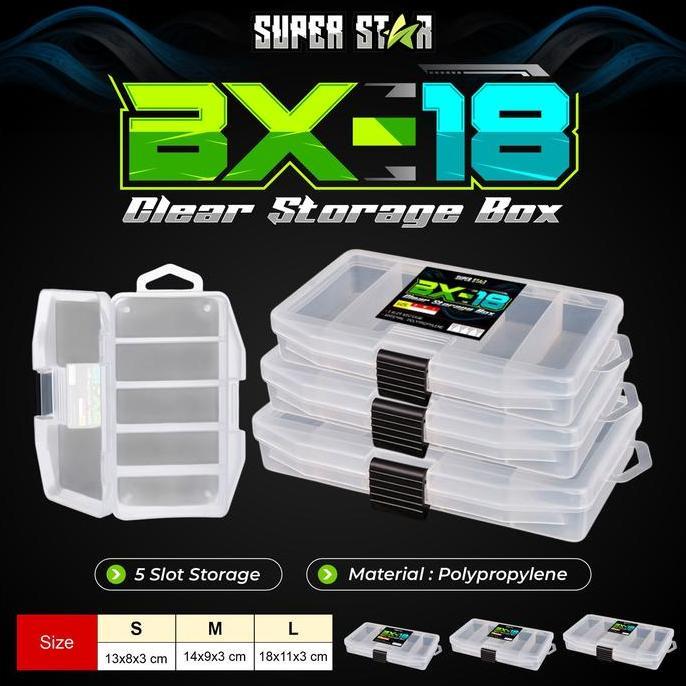 Box Pancing Superstar BX-12 / BX-18 Clear Storage Box Aksesories Pancing Box Tamiya