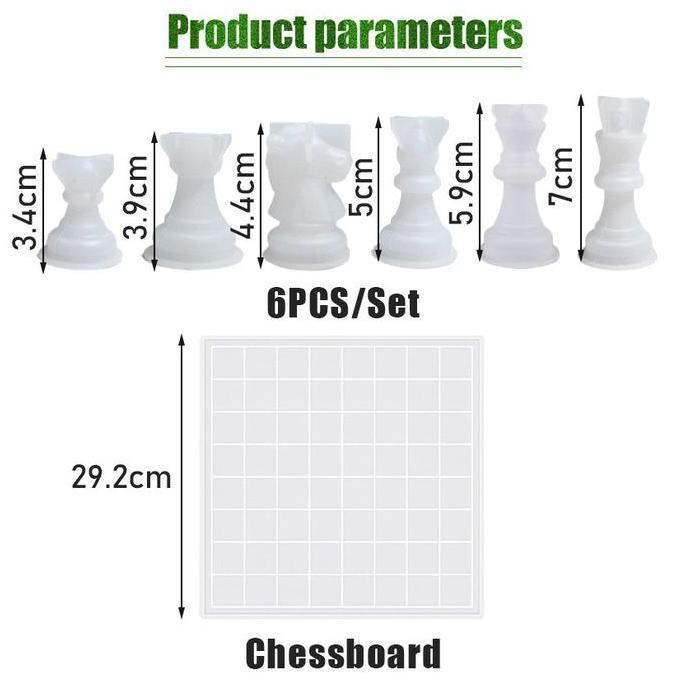 JALACA Cetakan Resin Epoxy Craft DIY Catur 3D Silikon / Mini Shoap ChessBoard Domino / Cetakan Choco