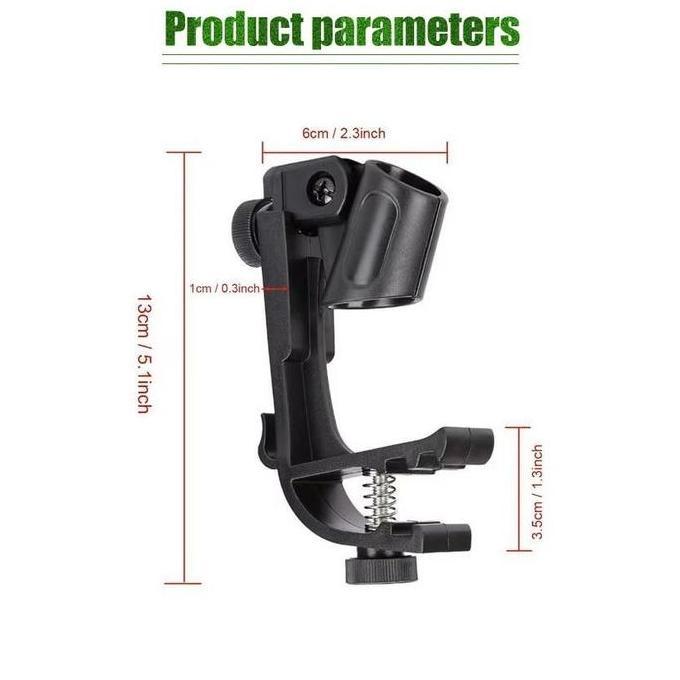 ORIZA Holder Jepitan Mic Drum Krezt Bahan Tebal Jepitan Mic Drum / Stand Jepit Mic Kendang Gendang, 