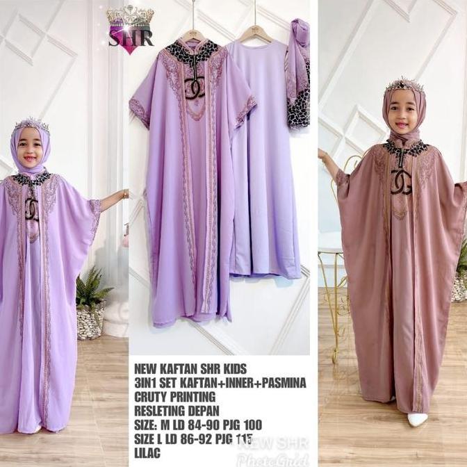 ReadyNew Ory Shr Kids3In1Set(Kaftan+Inner+Pashmina)Edisi Lebaran Cantik Kaftan Pashmina Remaja Musli