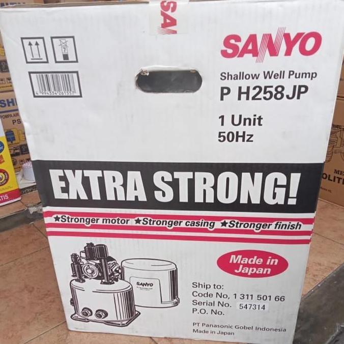 Pompa Air Sanyo PH 258JP Pompa Sanyo Japan 250watt (JAPAN) terlaris