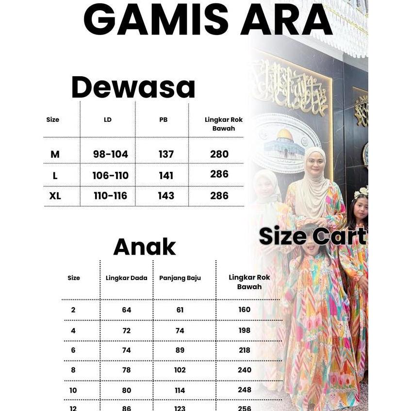 Gamis Ara Gamis Couple Mom And Kids Couple Mama Dan Anak Perempuan Gege Couple Clothing
