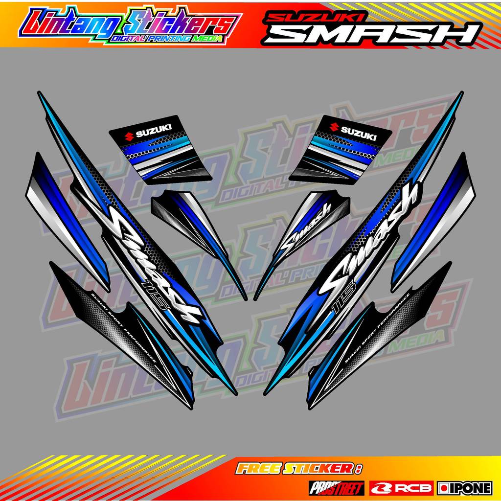 STRIPING VARIASI SUZUKI SMASH 115 / STICKER LIST VARIASI MOTOR SMASH 115