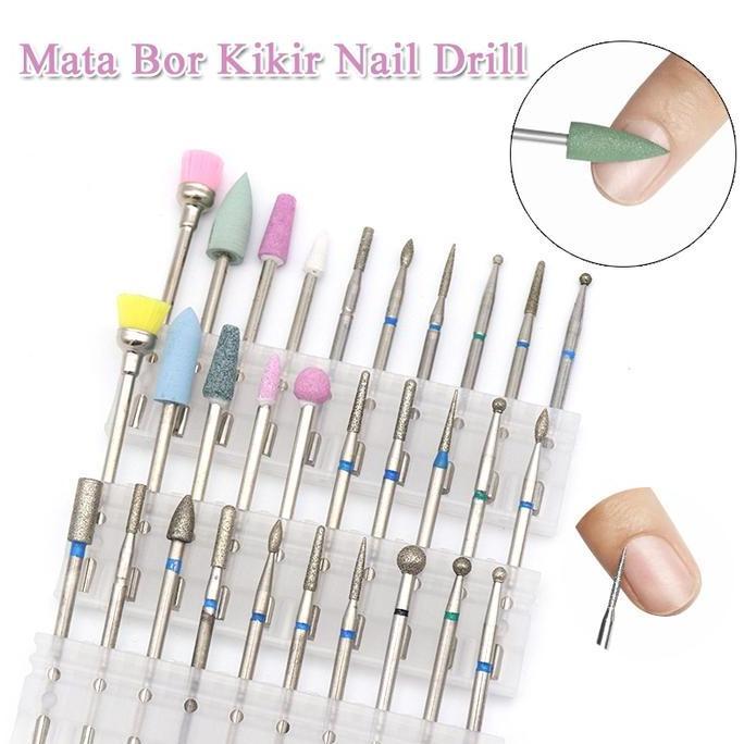 PREMIUM SET NAIL DRILL BITS / MATA BOR E FILE NAIL DRILL KOMPLIT SET