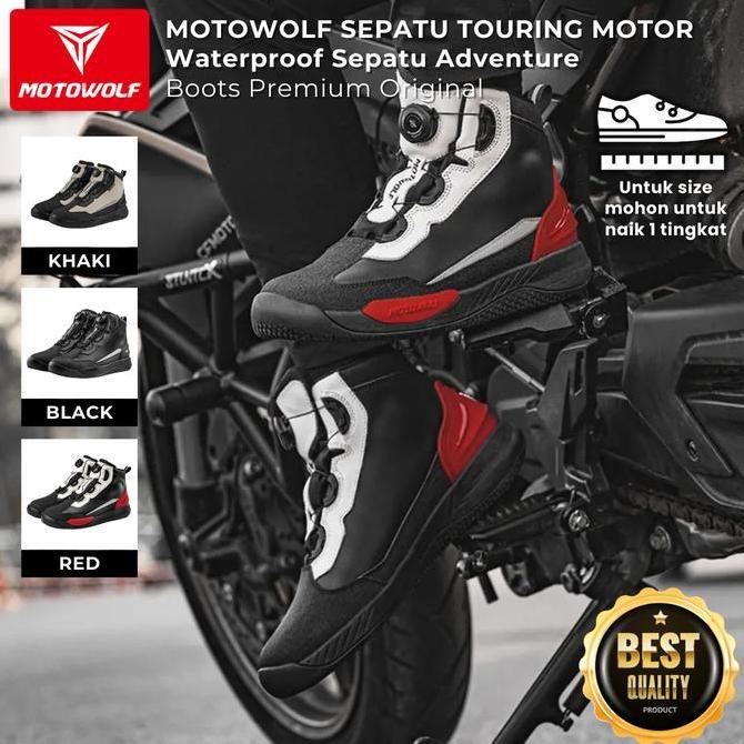 Promo Motowolf Sepatu Touring Motor Waterproof Sepatu Adventure Boots Premium