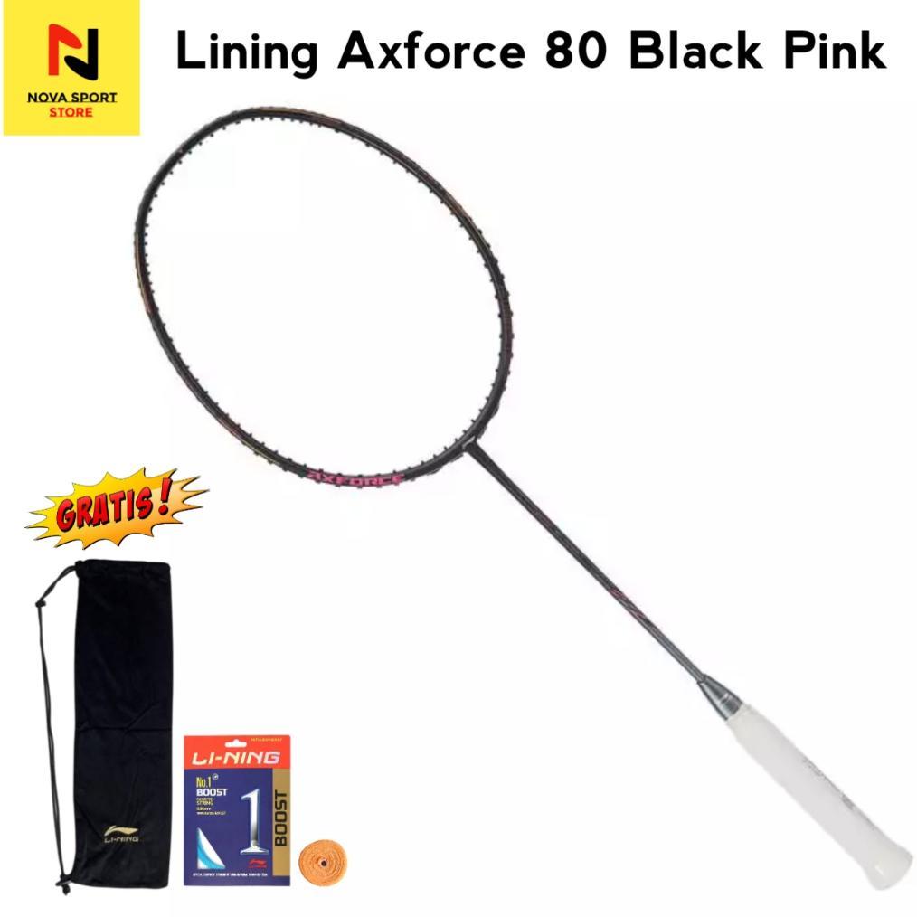 Lining Raket Badminton Ax Force 80 Black Pink