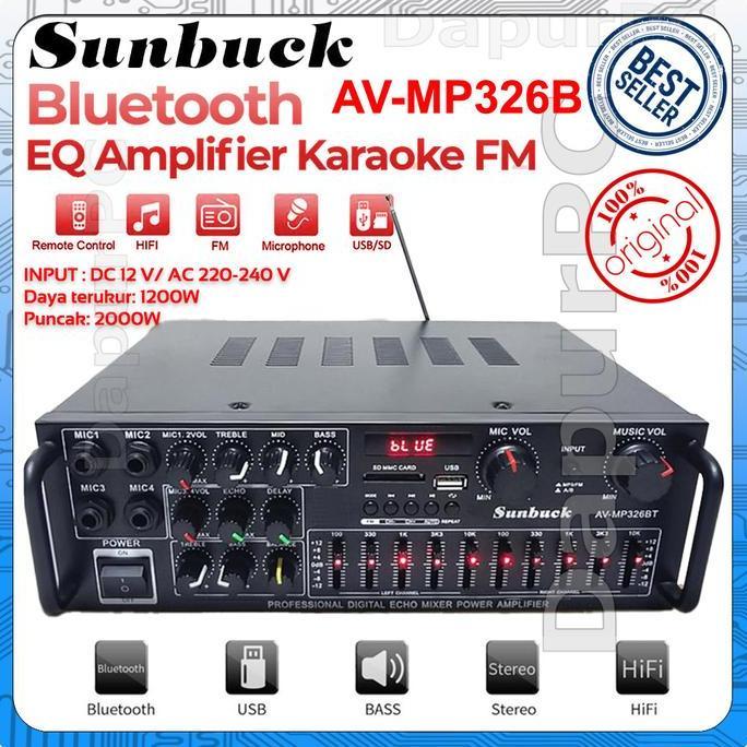 AMPLIFIER 2000W BLUETOOTH EQ AUDIO KARAOKE HOME THEATER FM RADIO ORIGINAL DAN TERPERCAYA