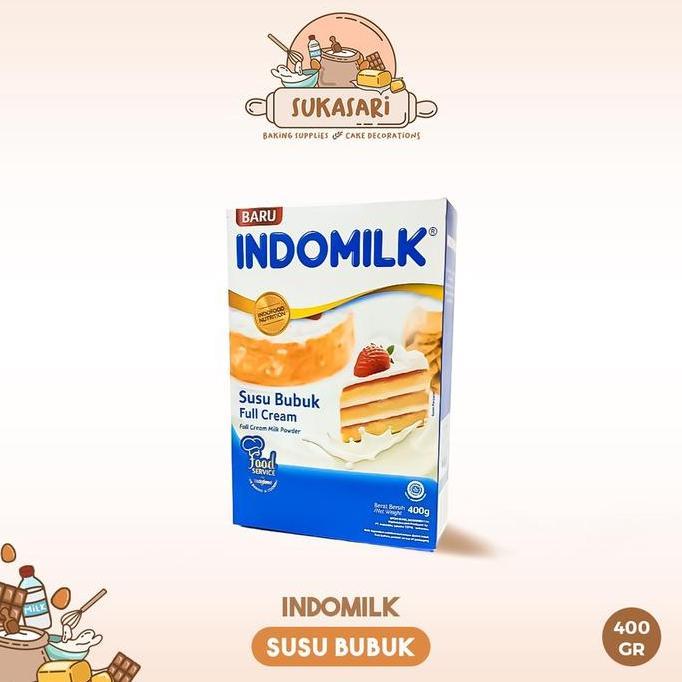 Sukasari - Susu Bubuk Full Cream Indomilk 400gr / Indomilk Milk Powder / Susu Bubuk untuk Kue