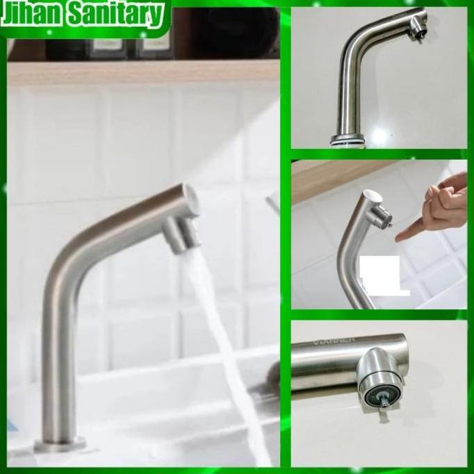 Kran wastafel tekan touch Stainless Kran Pencet Kran Tekan stainless 304