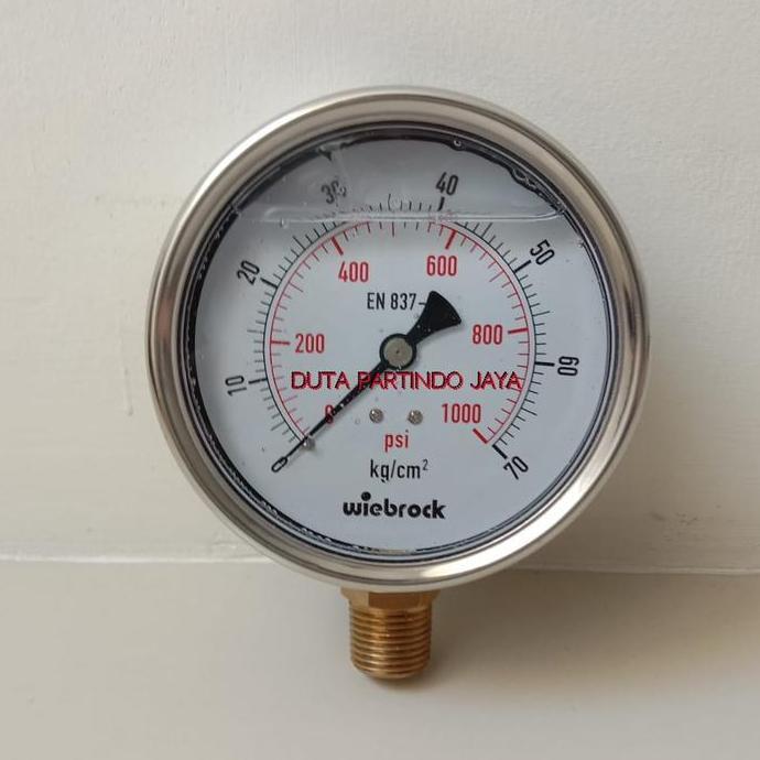 Pressure / Presure Gauge Raket Stainless 4 inch 70 bar 1000 psi ready