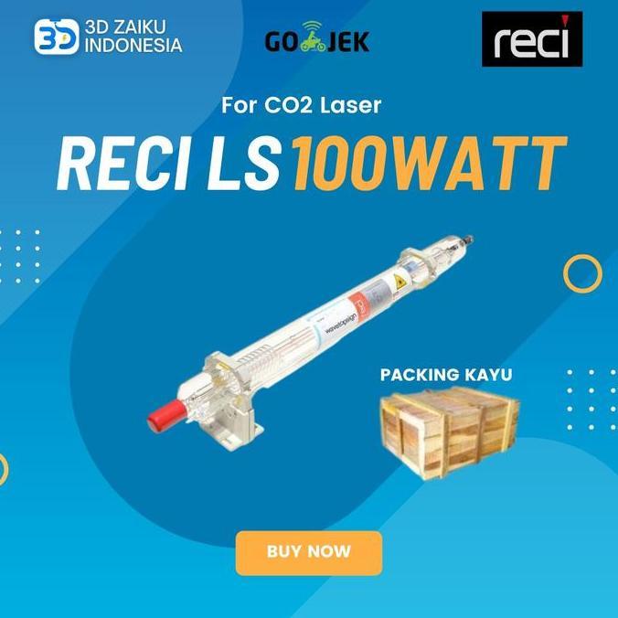 Long Life Tabung Laser Co2 100 Watt 100Watt Merek Reci Dengan Garansi