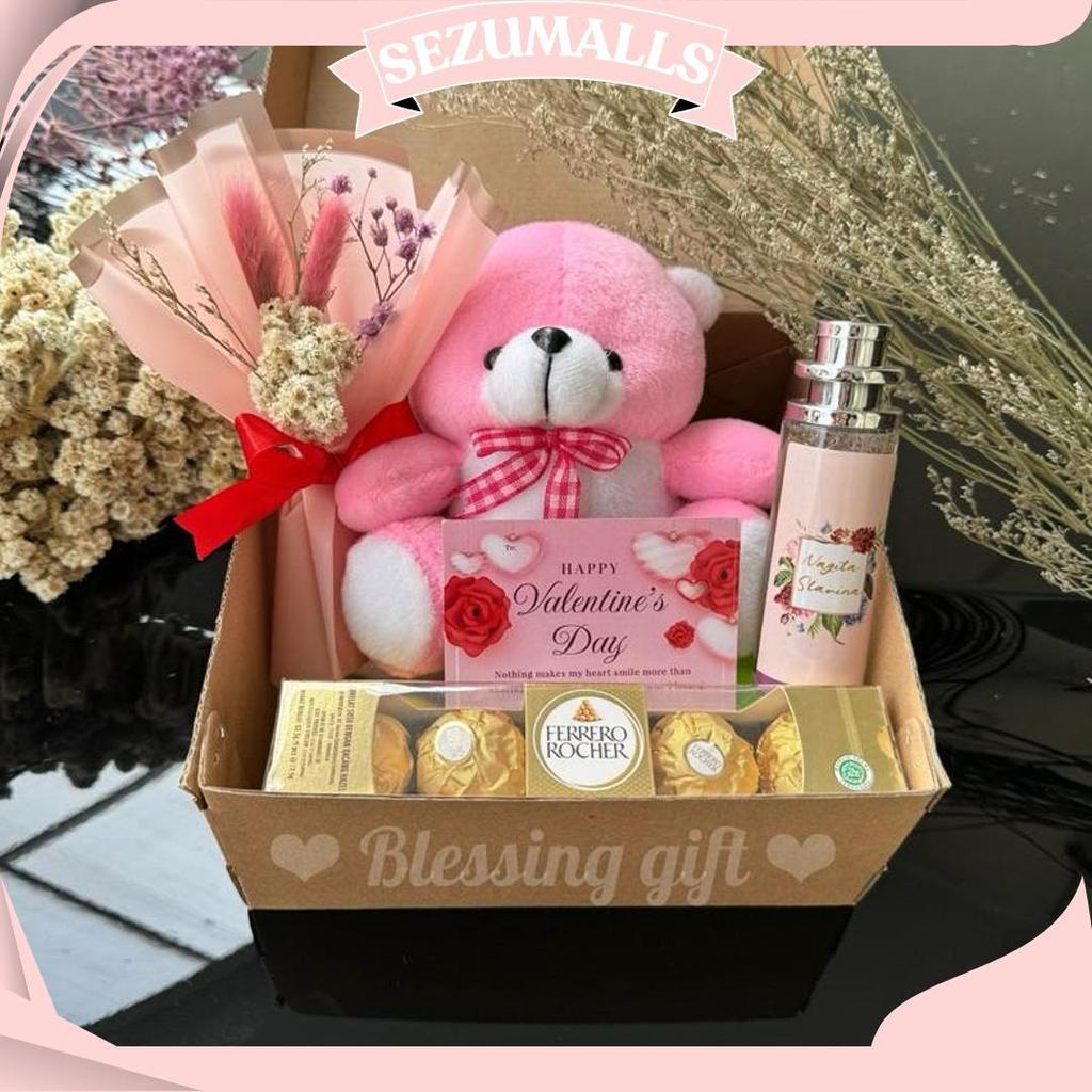 (Ready Stok) Kado Ulang Tahun Pacar | Kado Valentine | Giftbox Cewek Coklat Ferrero | Buket Ulang Ta
