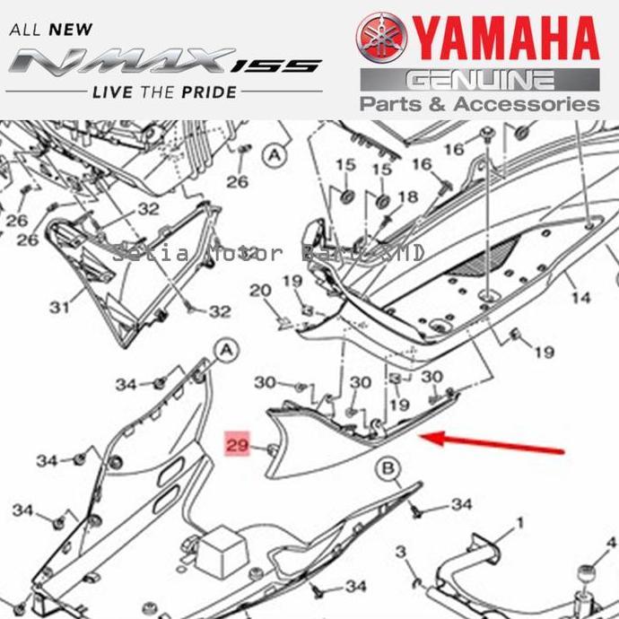 Promo Mole Sayap Depan Prestige Silver Kiri All New Nmax N Max 2021 Asli Yamaha Diskon