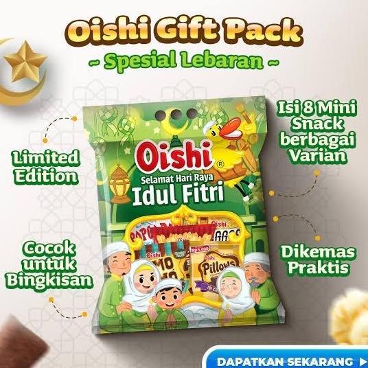 Paket Snack Oishi Idul Fitri Lebaran Hampers Camilan Gift Pack Bingkisan Murah isi 8 jajan Anak Jaja