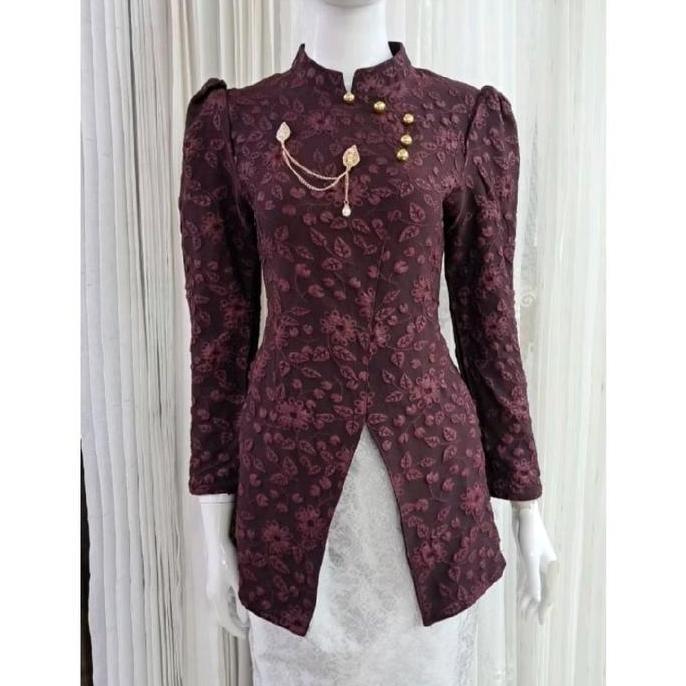 Av Janggan Jaguar Motif Timbul Kebaya Modern Terbaru 2025 Setelan Kebaya Wisuda Kondangan Pesta Song