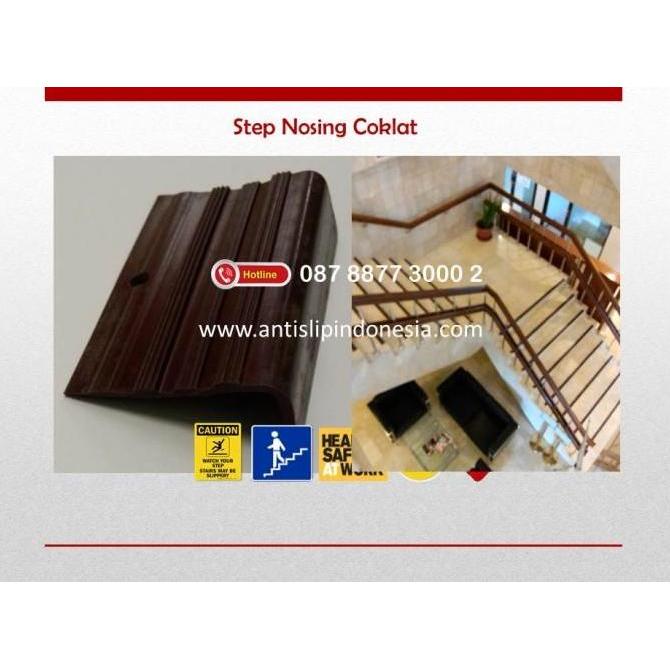 Step Nosing Rubber / stair Nosing / Lis karet Tangga Coklat Polos