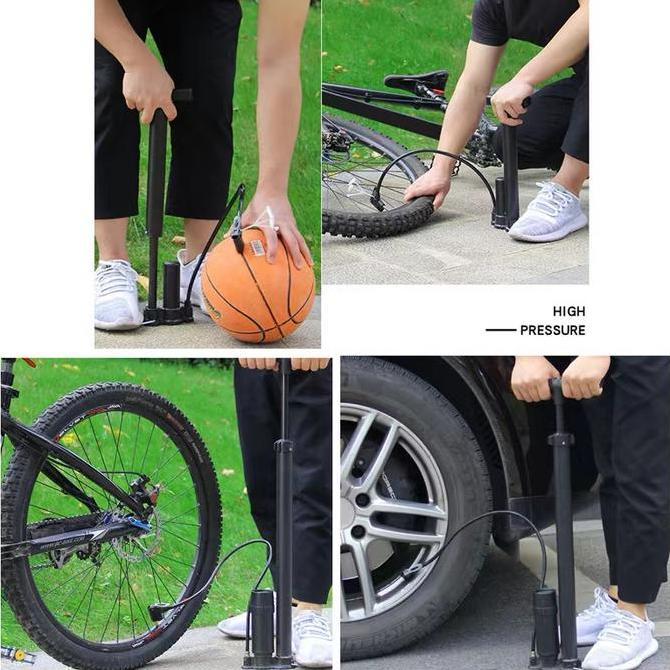Pompa Angin Sepeda Motor  mobil Kompa Kumpo Sepedah Bola Tangan Standart Hitam/pompa Angin Tabung PO