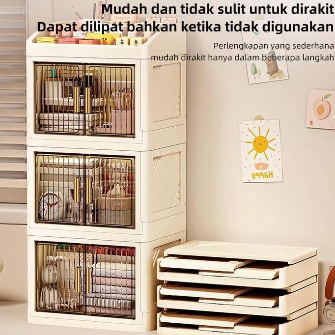 Etife Kotak Kosmetik Makeup Organizer Transparan Anti Debu | Rak Skincare Multifungsi Minimalis Este