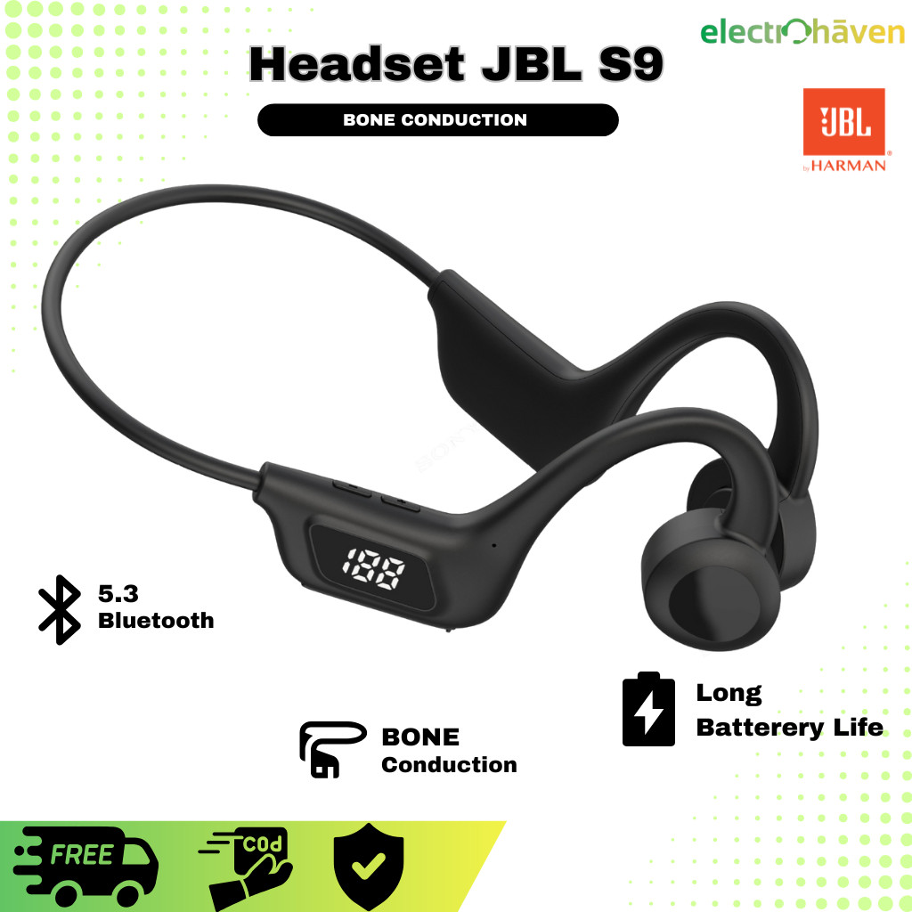JBL U9 Nirkabel Bone Conduction Earphone BT5.2 Low Latency Earphone Konduksi Tulang Asli