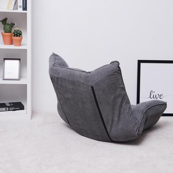 Informa Haven Kursi Lesehan Lipat Anak Fabric - Abu-Abu Sofa Lantai Tempat Santai Kursi Gaming Alas 