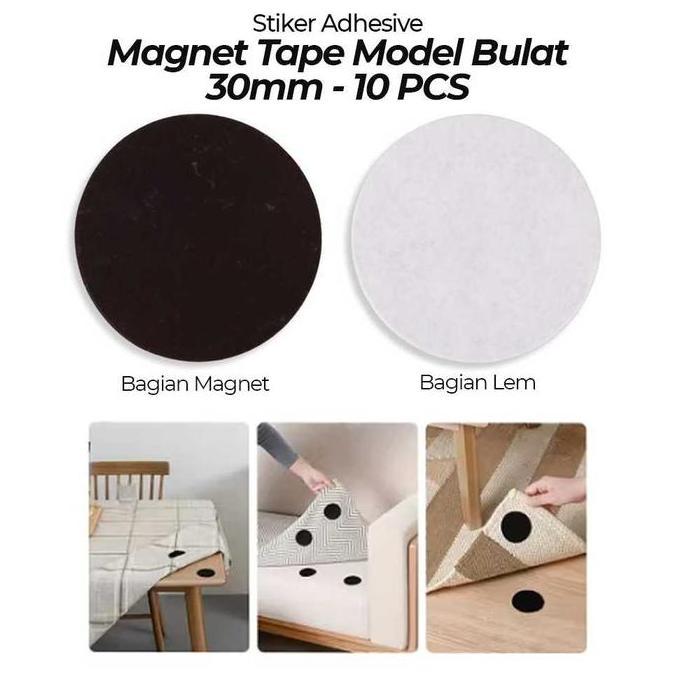 DOVLAND Stiker Magnet Tape 3M Bulat 30mm 10 PCS - JC-3M