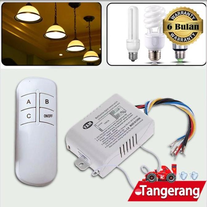XALARA Saklar Remote 3 Channel 220v / Saklar Lampu Wireless Dengan Remote Control