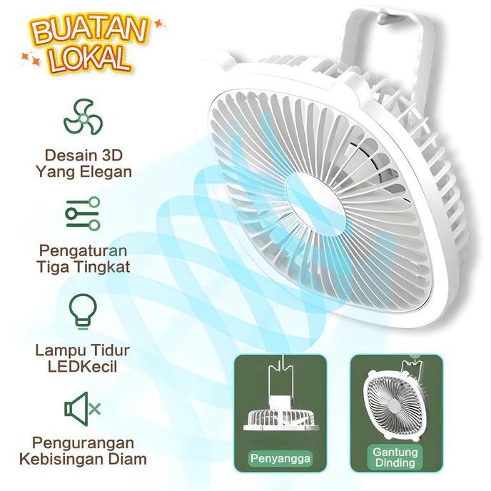 Starlight Kipas Angin Portable Dengan Lampu LED Kipas Angin Mini Desain Kekinian HEG301