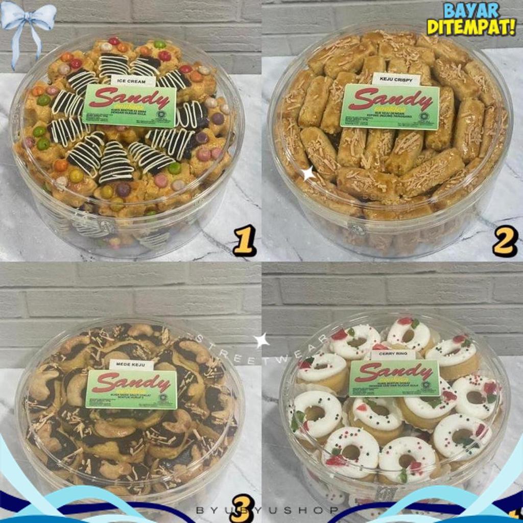 Sandy Cookies Regular (Hijau) Toples Tin Sedang (Exp Panjang) Nastar / Kastengel / Sagu Keju / Lidah